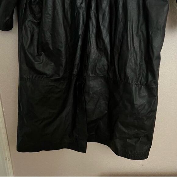 Vintage G-III Black Long Leather Trench‎ Coat Size: 10 - Picture 9 of 12